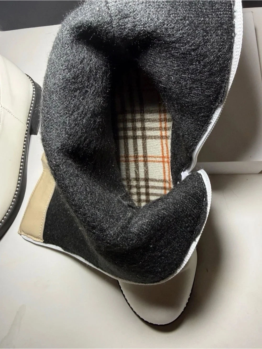 White Knee-High Bow Button Boots - Women